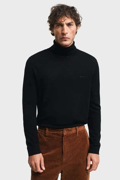 Чоловічий чорний вовняний гольф EXTRAFINE MERINO WOOL TURTLENECK Gant XXL 8050207 - Фото 1 Чоловічий чорний вовняний гольф EXTRAFINE MERINO WOOL TURTLENECK Gant XXL 8050207 - изображение 1