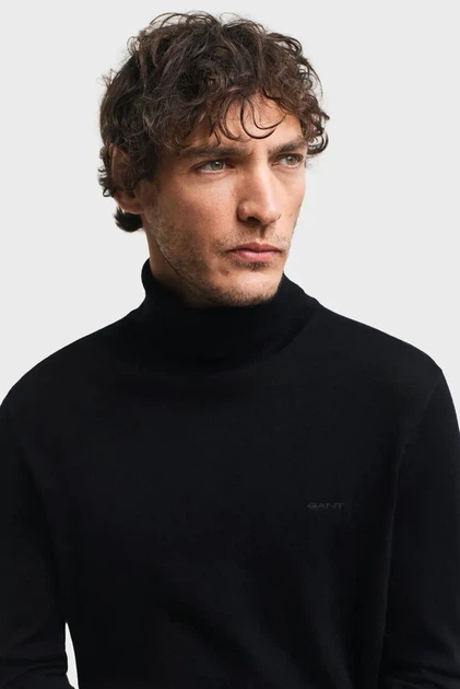 Чоловічий чорний вовняний гольф EXTRAFINE MERINO WOOL TURTLENECK Gant XXL 8050207 - Фото 4 Чоловічий чорний вовняний гольф EXTRAFINE MERINO WOOL TURTLENECK Gant XXL 8050207 - изображение 4