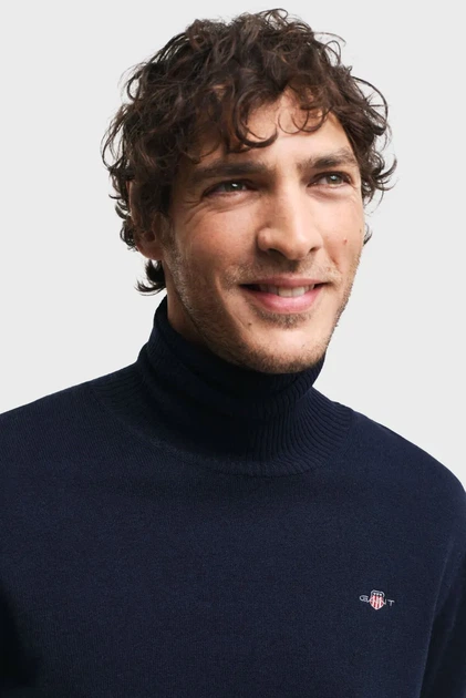 Чоловічий темно-синій гольф ROLLNECK Gant S 8060070 - Фото 4 Чоловічий темно-синій гольф ROLLNECK Gant S 8060070 - изображение 4