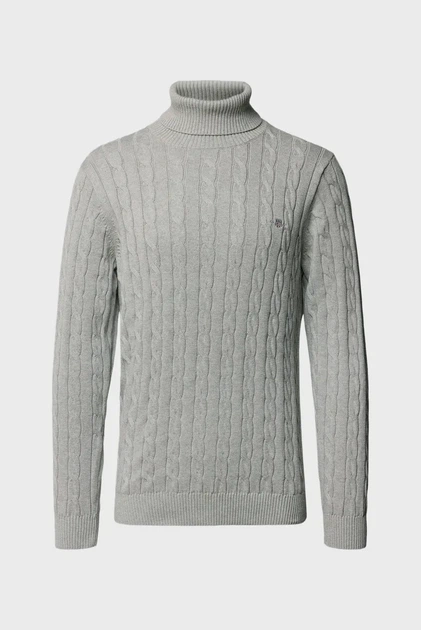 Чоловічий сірий гольф COTTON CABLE TURTLE NECK Gant XXXL 8050607 - Фото 1 Чоловічий сірий гольф COTTON CABLE TURTLE NECK Gant XXXL 8050607 - изображение 1