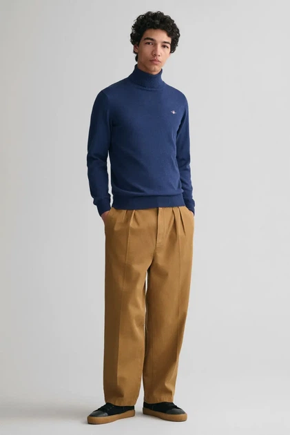Чоловічий синій гольф ROLLNECK Gant XXL 8060070 - Фото 2 Чоловічий синій гольф ROLLNECK Gant XXL 8060070 - изображение 2