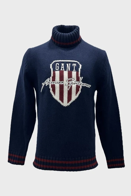 Чоловічий темно-синій гольф ROLLNECK Gant XL 8030272 - Фото 1 Чоловічий темно-синій гольф ROLLNECK Gant XL 8030272 - изображение 1