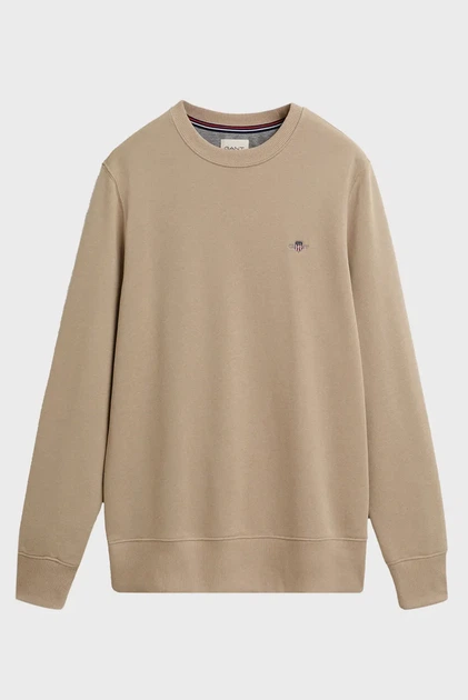 Чоловічий бежевий світшот REG SHIELD C-NECK SWEAT Gant S 2006065 - изображение 5