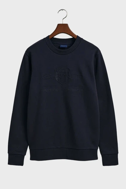 Чоловічий темно-синій світшот REG TONAL SHIELD C-NECK Gant XXXL 2036017 - изображение 6