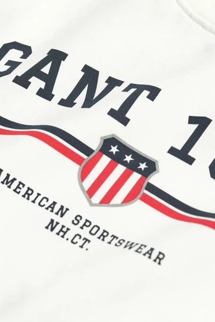 Чоловічий білий світшот GRAPHIC C-NECK Gant XL 2067043 - Фото 2 Чоловічий білий світшот GRAPHIC C-NECK Gant XL 2067043 - изображение 2