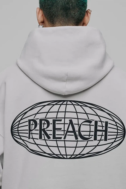 Чоловіче сіре худі Oversized Universe H GOTS Preach S 206271 - Фото 5 Чоловіче сіре худі Oversized Universe H GOTS Preach S 206271 - зображення 5