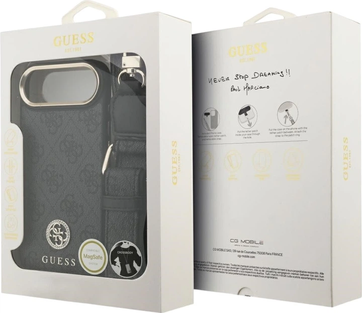 Etui Guess 4G Strass Logo & Big Strap Metal Buttons MagSafe do Apple iPhone Air Black (GUHMP17MP4G4DCSK) - obraz 9
