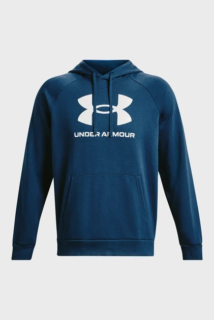 Чоловіче темно-синє худі UA Rival Fleece Logo HD Under Armour S 1379758-426 - изображение 5