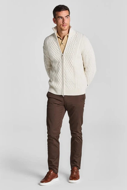 Чоловічий білий кардиган ARAN CABLE Gant XXL 8040128 - изображение 2