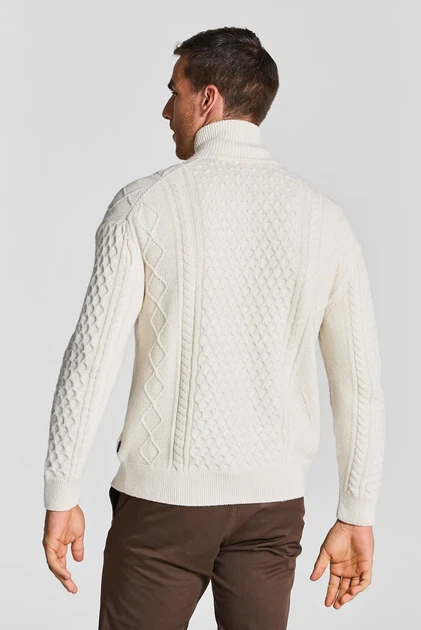 Чоловічий білий кардиган ARAN CABLE Gant XXL 8040128 - изображение 3