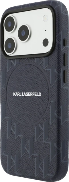 Etui Karl Lagerfeld Monogram Logo MagSafe do Apple iPhone 17 Pro Blue (KLHMP17L5PGKLMCB) - obraz 3