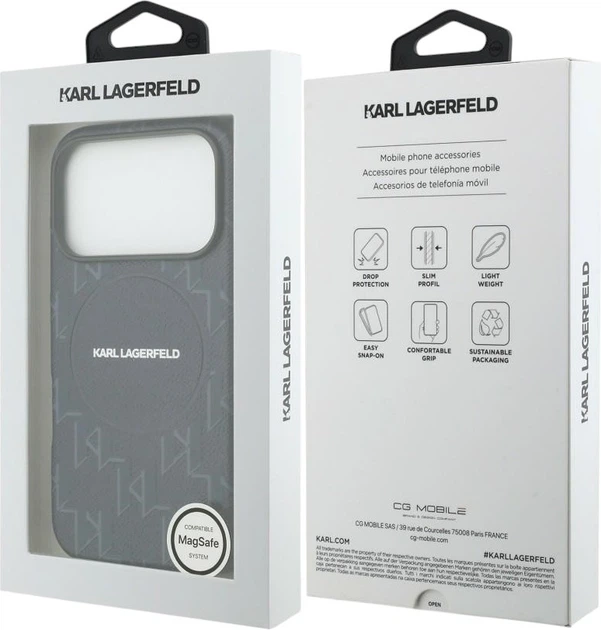 Etui Karl Lagerfeld Monogram Logo MagSafe do Apple iPhone 17 Pro Blue (KLHMP17L5PGKLMCB) - obraz 8
