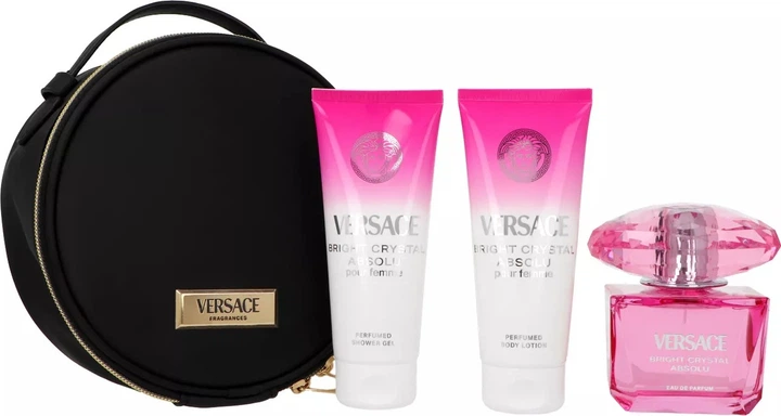 Набір для жінок Versace Bright Crystal Absolu Парфумована вода 90 мл + Лосьйон для тіла 100 мл + Гель для душу 100 мл + Косметичка (8011003902811) - зображення 2