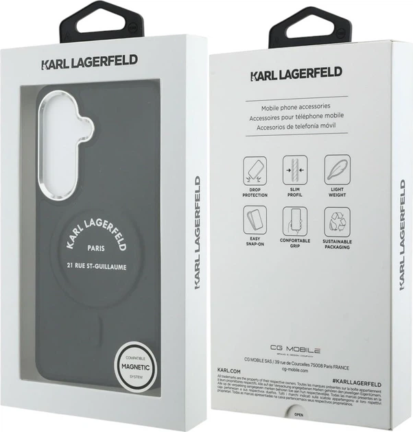 Etui Karl Lagerfeld Embossed Ring RSG Logo MagSafe do Samsung Galaxy S26 Plus Black (KLHMS26MPSKRSGEK) - obraz 8