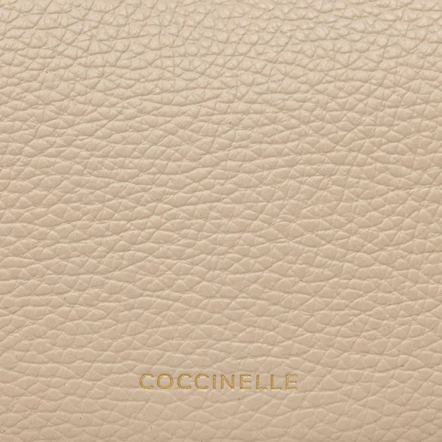 Сумка багет жіноча з натуральної шкіри маленька Coccinelle Whispermini E5PIP530101 N64 Бежева (800070354325) - зображення 4