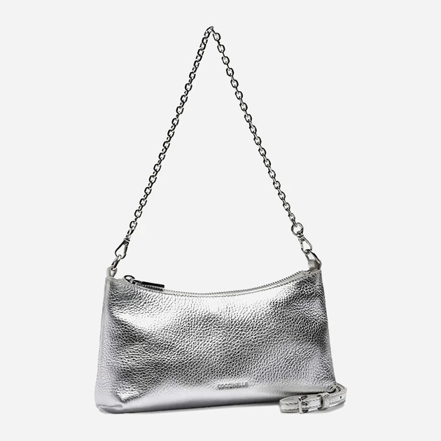 Torebka crossbody damska skórzana mała Coccinelle Auramini E5QH0550101 Y43 Srebrna (800070354312) - obraz 2