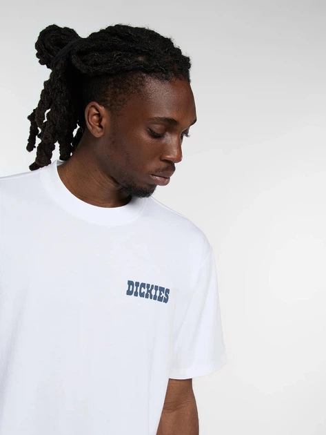 Футболка бавовняна довга чоловіча Dickies Plain City Ss DK0A88JI0WH1 M Біла (800070354616) - зображення 4