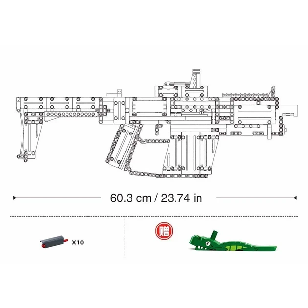 Конструктор оружие Автомат Vector-S Sluban Model Bricks 711 деталей - изображение 3