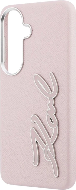 Чохол Karl Lagerfeld Grained Signature Metal Resin Logo для Samsung Galaxy S26 Pink (KLHCS26SPGFKSRSP) - зображення 6