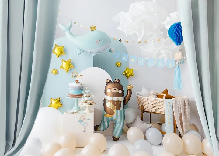 Baner PartyDeco Oh Baby z frędzlami 2,5 m Błękitny (GRL100-011) (5904555015227) - obraz 4