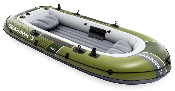 Надувная Лодка Интекс Intex Seahawk 3 с надувными сиденьями 295 x 137 x 43 см Трёхместная - Фото 2 Надувная Лодка Интекс Intex Seahawk 3 с надувными сиденьями 295 x 137 x 43 см Трёхместная - изображение 2