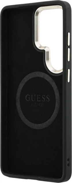 Чохол Guess Saffiano Peony Embossed Ring MagSafe для Samsung Galaxy S26 Ultra Black (GUHMS26LPSAMSECK) - зображення 7