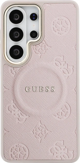 Чохол Guess Saffiano Peony Embossed Ring MagSafe для Samsung Galaxy S26 Ultra Pink (GUHMS26LPSAMSECP) - зображення 2