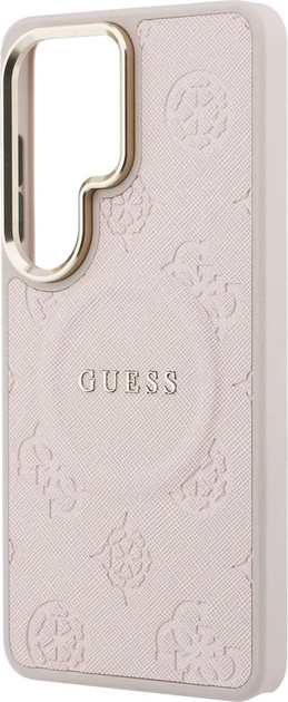 Чохол Guess Saffiano Peony Embossed Ring MagSafe для Samsung Galaxy S26 Ultra Pink (GUHMS26LPSAMSECP) - зображення 6