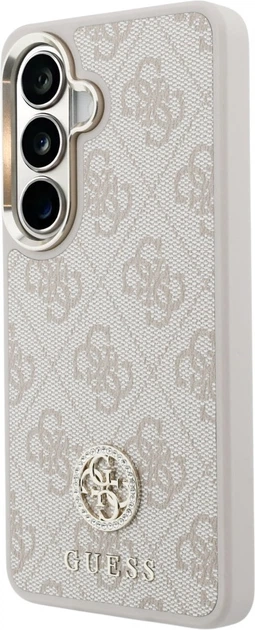 Etui Guess 4G Big Rhinestone Triangle Strap MagSafe do Samsung Galaxy S26 Pink (GUHMS26SP4G4DCSP) - obraz 3