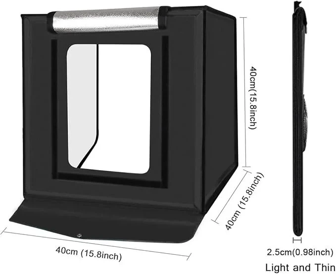Фотобокс YOTTO 40х40 см 2xLED / Регулировка яркости / 6 фонов / Черный Б/В - Фото 2 Фотобокс YOTTO 40х40 см 2xLED / Регулировка яркости / 6 фонов / Черный Б/В - изображение 2
