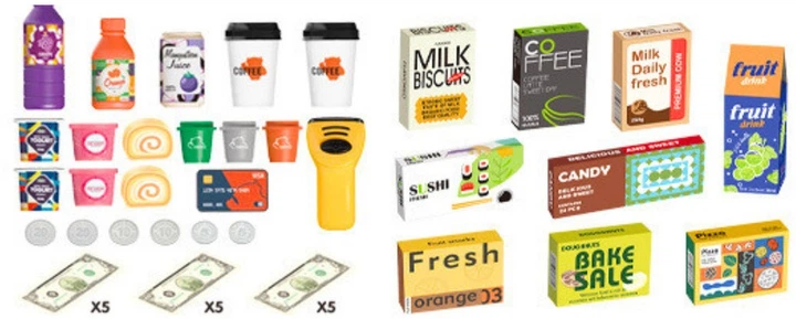 Supermarket LeanToys Kasa fiskalna i skaner z efektami 48 elementów 638290 (5905991014775) - obraz 3