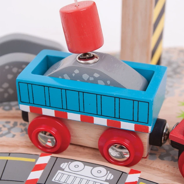 Дерев'яна траса Bigjigs Toys Гравійний кран 2999505 (691621092538) - зображення 4
