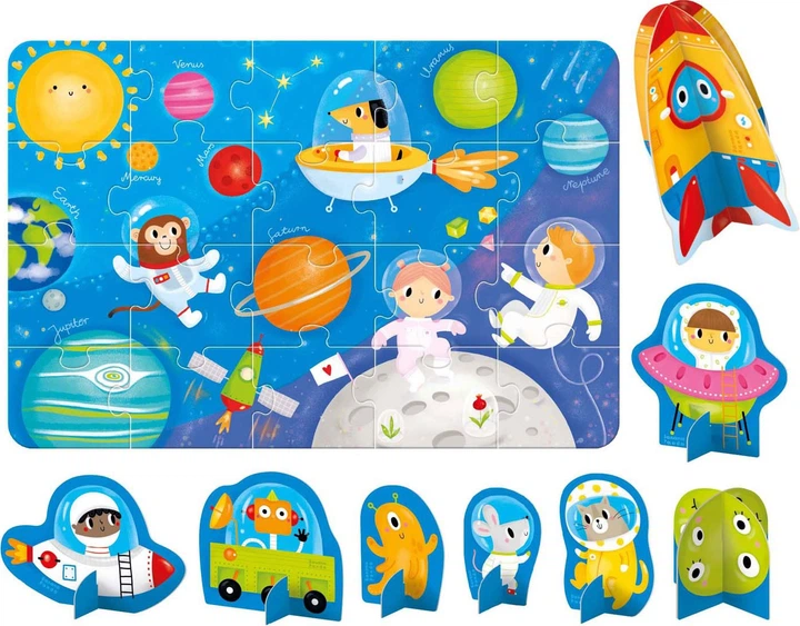 Puzzle Banana Panda Figure It Out: kosmiczna przygoda 20 elementów + 8 figurek 3695033 (5902983490432) - obraz 2