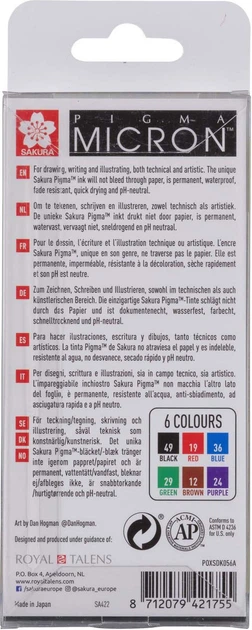 Zestaw linerów Sakura Pigma Micron 05 6 szt (8712079421755) - obraz 2