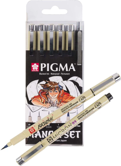 Zestaw linerów Sakura Pigma Micron Unique Manga 6 szt (8712079397609) - obraz 4