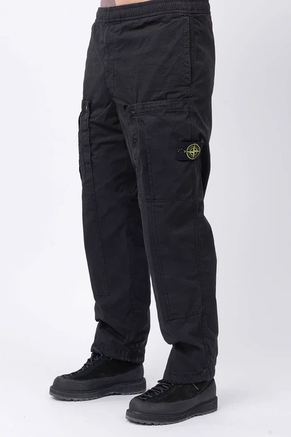 Штани Stone Island Mercerised Organic Cotton Ripstop Cargo Pants Black L1S153100007-S0298 V0029 - изображение 4