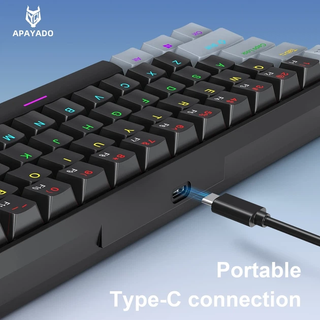 Механическая клавиатура Apayado A68 Blue switch (черная) - Фото 5 Механическая клавиатура Apayado A68 Blue switch (черная) - изображение 5