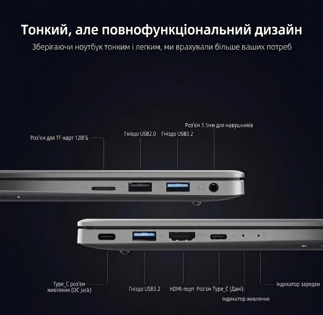 Ноутбук 15.6" Acemagic AX15 Intel N95 RAM 16GB SSD 512GB Win11 (UKR) (102252873) - Уцінка - зображення 3