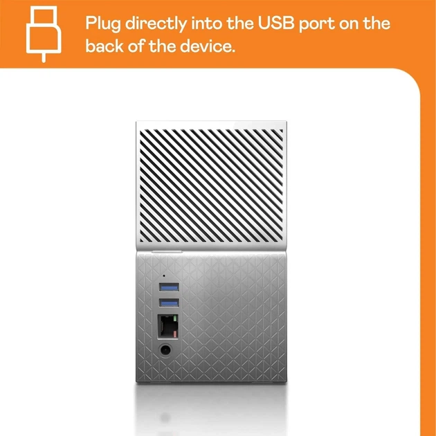 Мережеве сховище Western Digital My Cloud Home Duo 12TB WDBMUT0120JWT-EESN Сріблясте Б/В - зображення 3