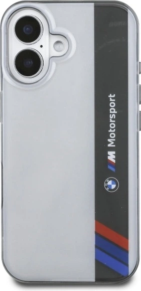 Etui plecki BMW Motorsport IML Vertical Stripe do Apple iPhone 16 Plus Grey (BMHCP16M23HTFEG) - obraz 3