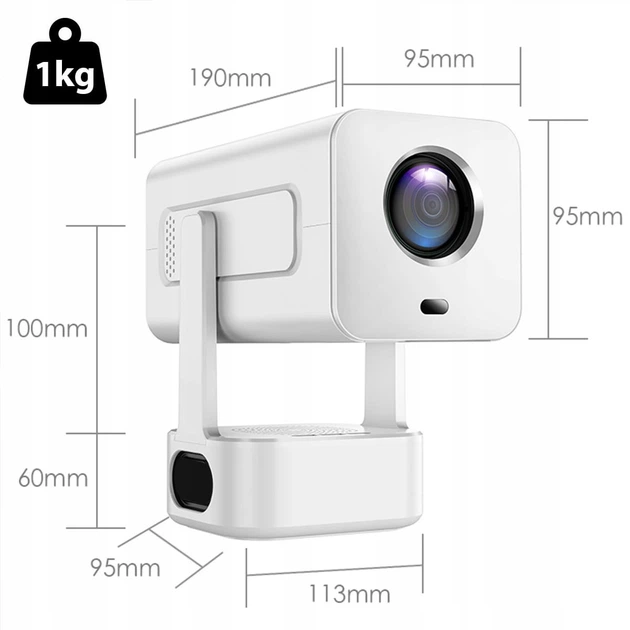 Projektor przenośny Zenwire Android 13 WiFi 360 Full HD 4K do Telefonu IMC360 White (5904507521776) - obraz 3