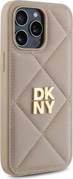 Etui plecki DKNY Quilted Stack Logo do Apple iPhone 14 Pro Max Beige (DKHCP14XPQDSLE) - obraz 4
