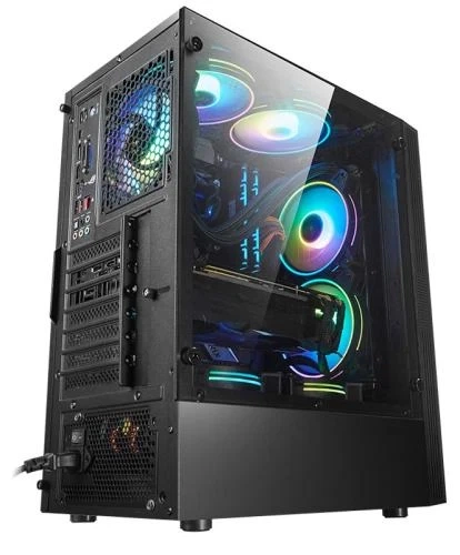 Корпус 2E Gaming RUNA, Black, без БЖ, Midi Tower, для ATX / Micro ATX / mini-ITX, 1x120 Fan ARGB, бічна панель із загартованого скла (2E-G2107) - зображення 3