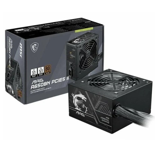 Блок питания 650 Вт, MSI MAG A650BN PCIE5 II, Black - изображение 4