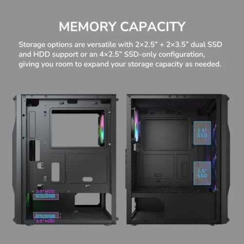 Корпус Deepcool SMARTER Black, без БЖ, Micro ATX - зображення 11