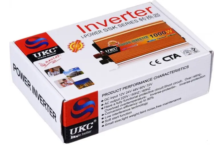 Перетворювач напруги, 12V автомобільний інвертор 1000W UKC AC/DC SSK - зображення 3