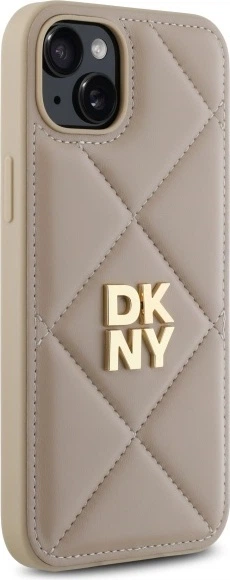 Etui plecki DKNY Quilted Stack Logo do Apple iPhone 15 Plus Beige (DKHCP15MPQDSLE) - obraz 4