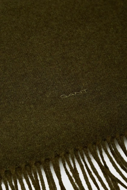 Чоловічий зелений вовняний шарф SOLID Gant OS 9920080 - Фото 3 Чоловічий зелений вовняний шарф SOLID Gant OS 9920080 - зображення 3