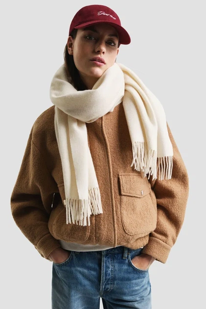 Жіночий білий шерстяний шарф WOOL WOVEN SCARF Gant OS 4920203 - зображення 2