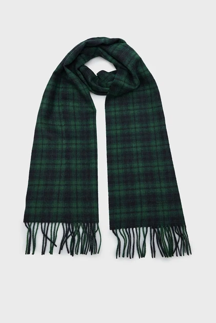 Чоловічий зелений картатий вовняний шарф CHECK WOVEN SCARF Gant OS 9920212 - Фото 1 Чоловічий зелений картатий вовняний шарф CHECK WOVEN SCARF Gant OS 9920212 - изображение 1